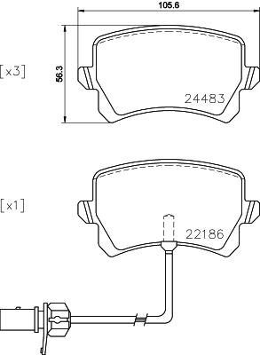 BREMBO Bremsbelagsatz, Scheibenbremse P 85 142