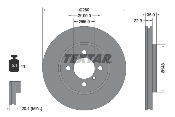 TEXTAR Bremsscheibe 92026503