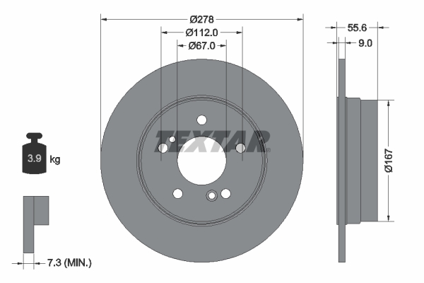 TEXTAR Bremsscheibe 92032703