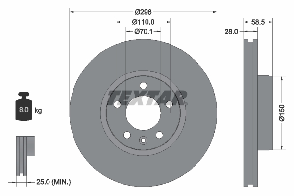 TEXTAR Bremsscheibe 92057700