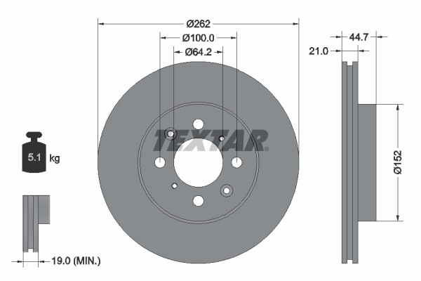TEXTAR Bremsscheibe 92060903