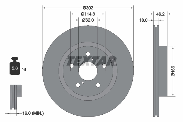 TEXTAR Bremsscheibe 92093500