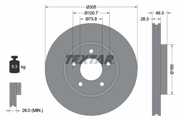 TEXTAR Bremsscheibe 92098900