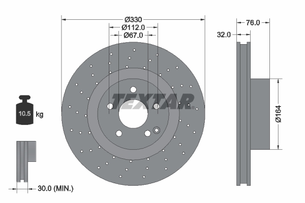 TEXTAR Bremsscheibe 92099205
