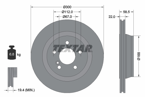 TEXTAR Bremsscheibe 92099503
