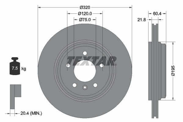 TEXTAR Bremsscheibe 92107003