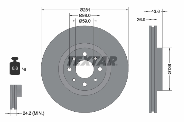 TEXTAR Bremsscheibe 92107703