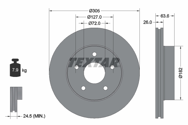 TEXTAR Bremsscheibe 92113600