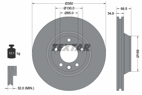 TEXTAR Bremsscheibe 92121705