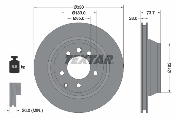 TEXTAR Bremsscheibe 92122005