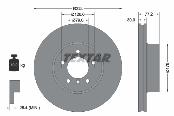 TEXTAR Bremsscheibe 92122605