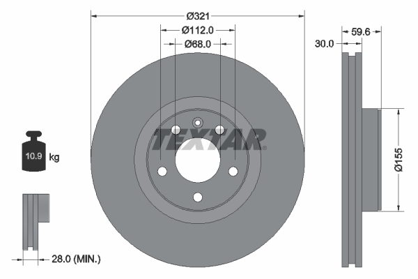 TEXTAR Bremsscheibe 92132305