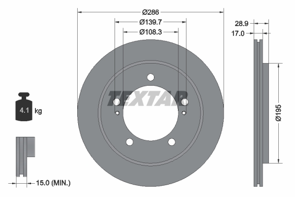 TEXTAR Bremsscheibe 92136800