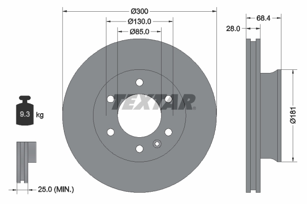 TEXTAR Bremsscheibe 93143203