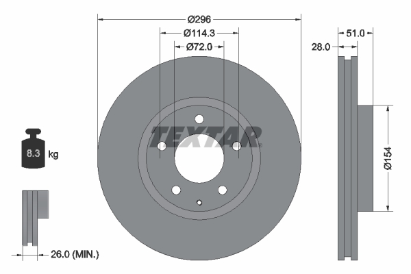 TEXTAR Bremsscheibe 92148100