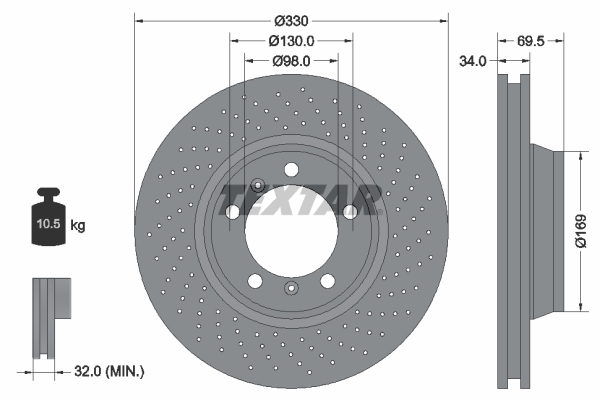 TEXTAR Bremsscheibe 92150005