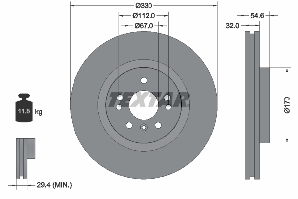 TEXTAR Bremsscheibe 92150605