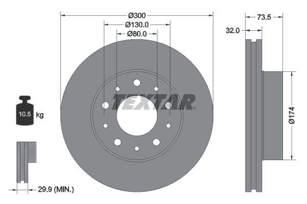 TEXTAR Bremsscheibe 92157303