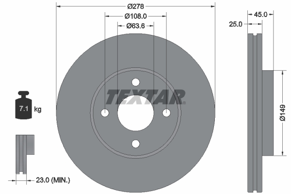 TEXTAR Bremsscheibe 92159003
