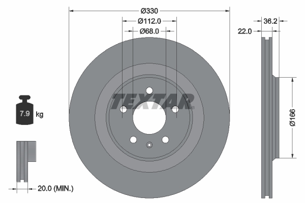 TEXTAR Bremsscheibe 92160303