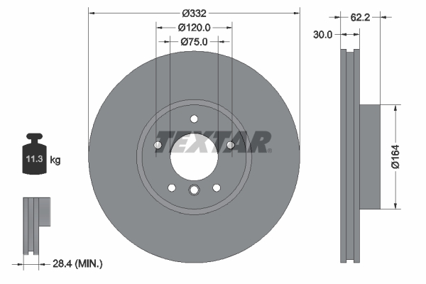 TEXTAR Bremsscheibe 92160805
