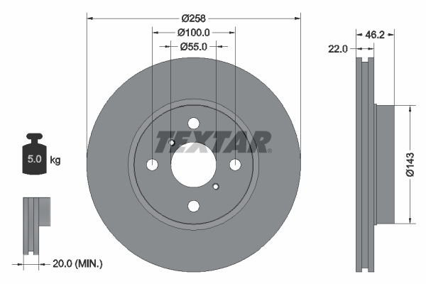 TEXTAR Bremsscheibe 92164203