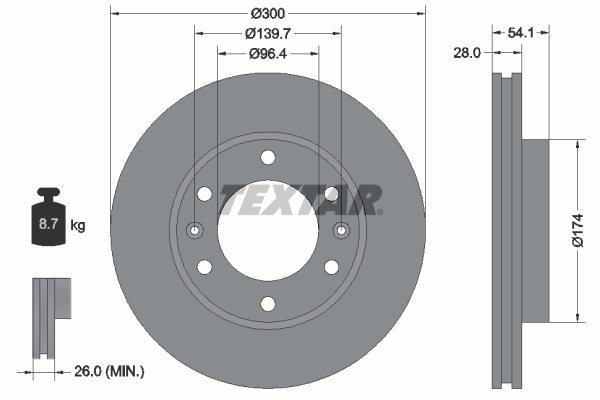 TEXTAR Bremsscheibe 92164500