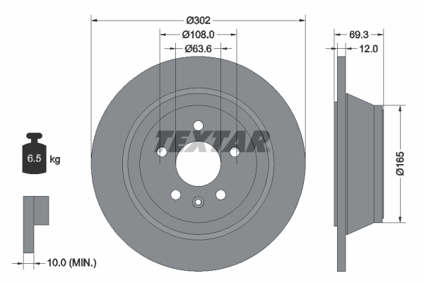 TEXTAR Bremsscheibe 92168403