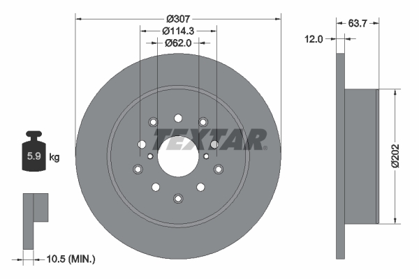 TEXTAR Bremsscheibe 92170803