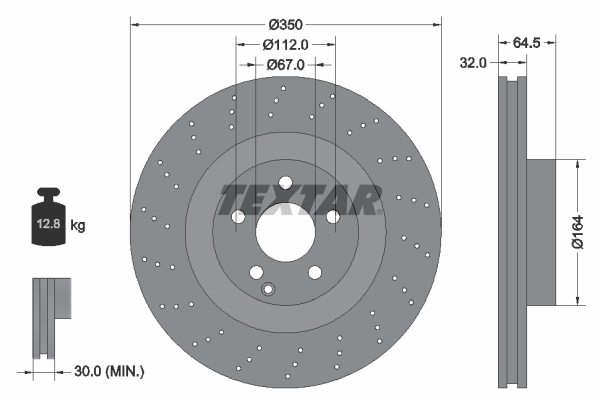TEXTAR Bremsscheibe 92176405