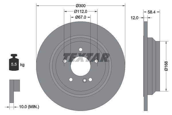 TEXTAR Bremsscheibe 92176503