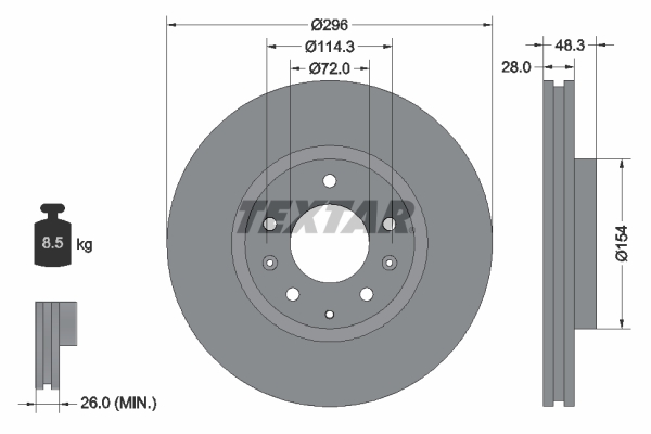 TEXTAR Bremsscheibe 92180803