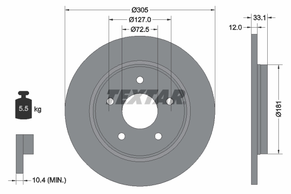 TEXTAR Bremsscheibe 92181005