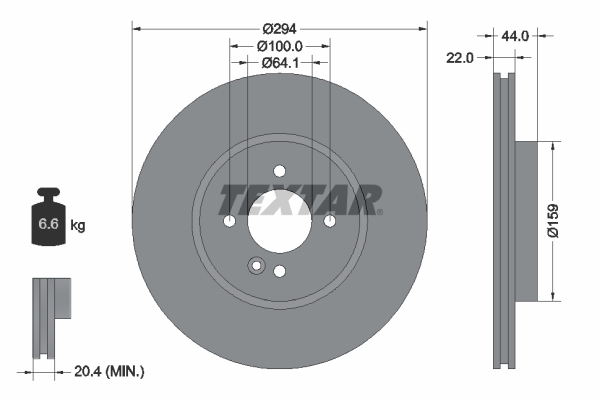 TEXTAR Bremsscheibe 92183505
