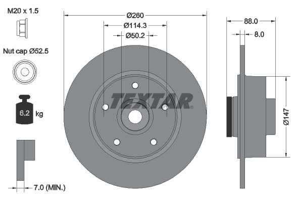 TEXTAR Bremsscheibe 92196003