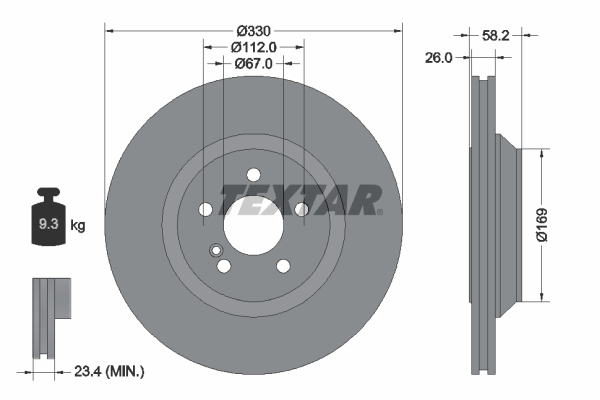 TEXTAR Bremsscheibe 92197903