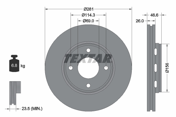 TEXTAR Bremsscheibe 92204400
