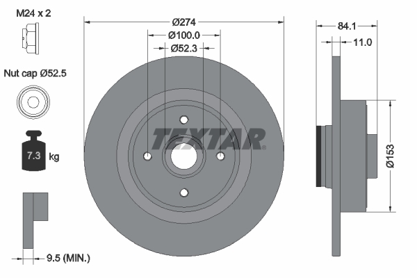 TEXTAR Bremsscheibe 92223203