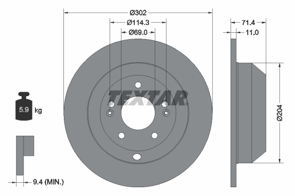 TEXTAR Bremsscheibe 92223403