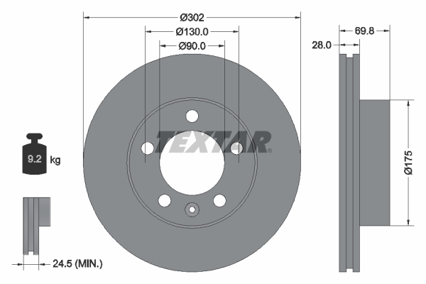 TEXTAR Bremsscheibe 92228603