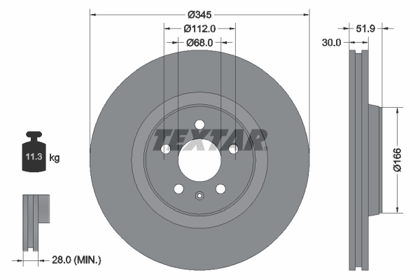 TEXTAR Bremsscheibe 92229205