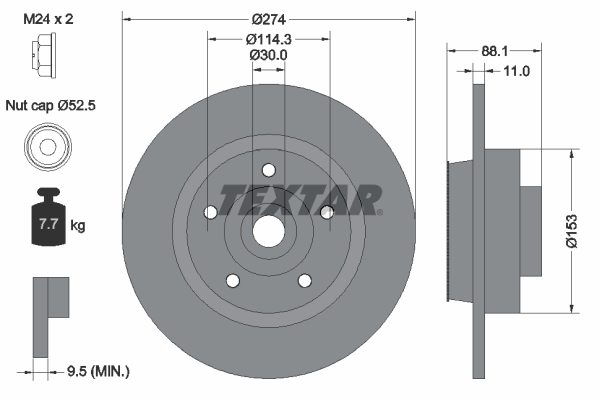 TEXTAR Bremsscheibe 92232603