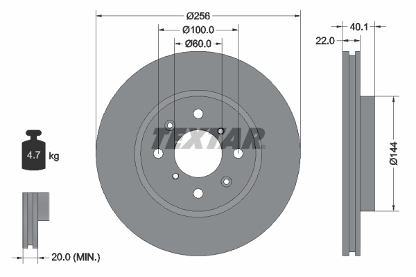 TEXTAR Bremsscheibe 92232803