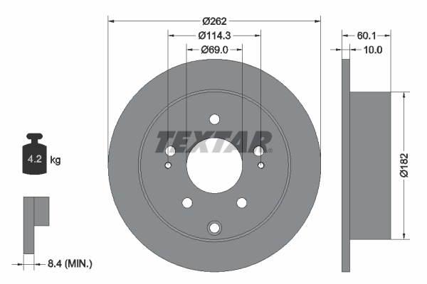 TEXTAR Bremsscheibe 92269403