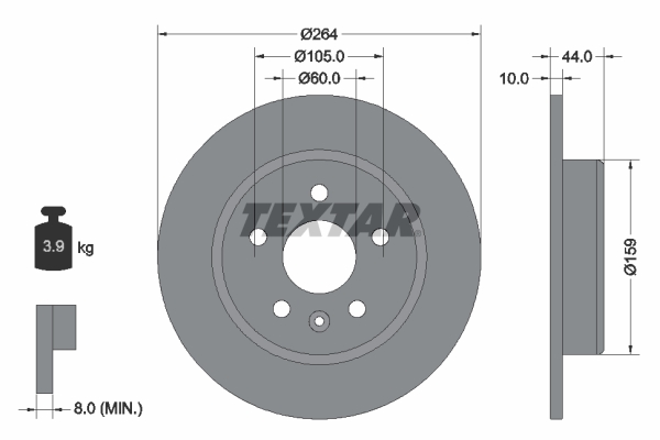 TEXTAR Bremsscheibe 92275303