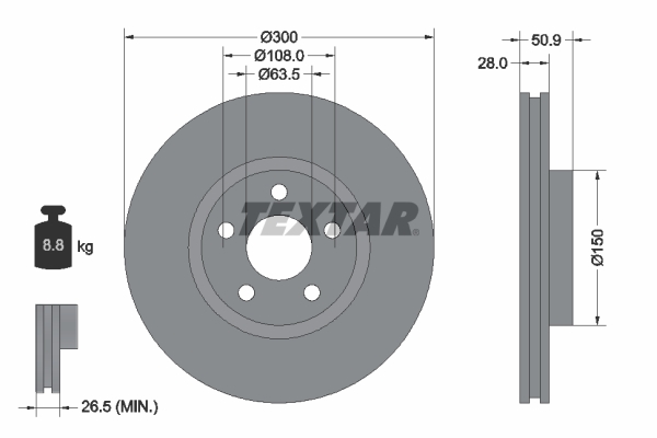 TEXTAR Bremsscheibe 92283105