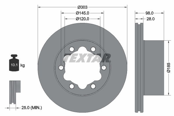 TEXTAR Bremsscheibe 92295303