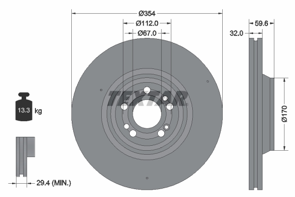 TEXTAR Bremsscheibe 92306005