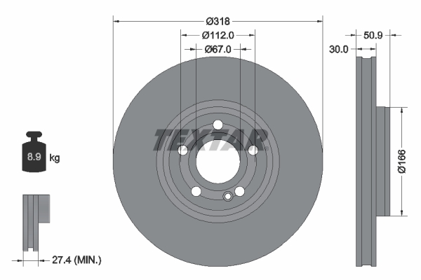 TEXTAR Bremsscheibe 92316705