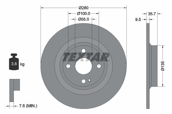 TEXTAR Bremsscheibe 92320003